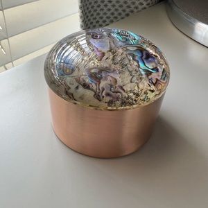 Kendra Scott Mini Rose Gold Dome Box Abalone Shell